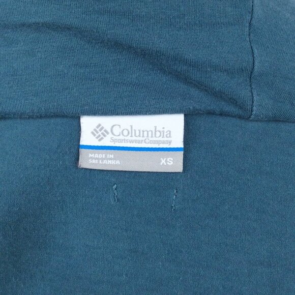 Columbia Wrap Cardigan Womens Size XS Teal Jersey Knit One Button Asymmetrical - Picture 9 of 9